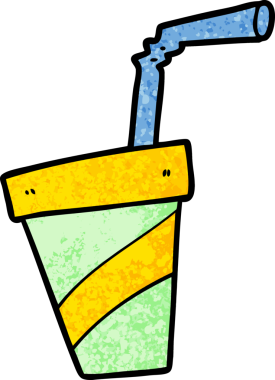 Bir insan tarafından çizilmiş gazoz içeceği.