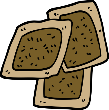 Bir insan tarafından çizilmiş çay poşetleri.