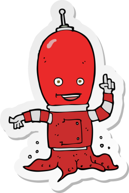 Bir insan tarafından çizilmiş uzaylı bir uzay adamının çıkartması.