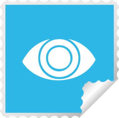 Bir insan tarafından çizilmiş kare soyulmuş göz karikatürü.