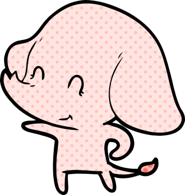 Bir insan tarafından çizilmiş şirin bir fil.