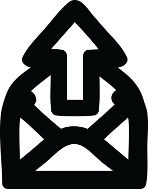 bir insan tarafından çizilmiş e- posta simgesi gönder