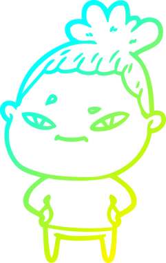 Bir insan tarafından çizilmiş bir karikatür kadın çizimi.