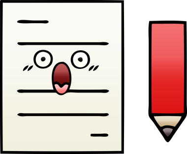 Bir insan tarafından çizilmiş bir test kağıdının gölgelenmiş karikatürü