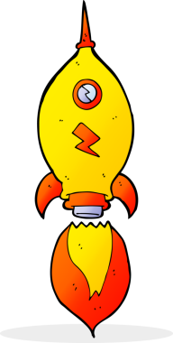 Bir insan tarafından çizilmiş çizgi film uzay gemisi.