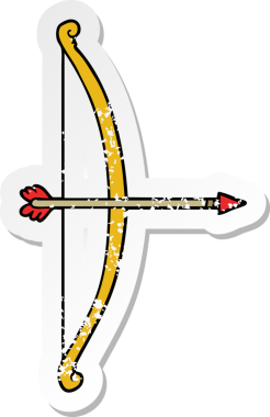 Bir insan tarafından çizilmiş ok ve yay.