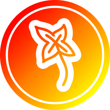 Bir insan tarafından çizilmiş doğal yaprak dairesel simgesi.