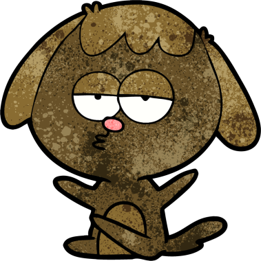 Bir insan tarafından çizilmiş, sıkılmış bir köpek.