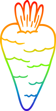 gökkuşağı gradyan çizgi çizimi bir insan tarafından çizilmiş havuç çizgi