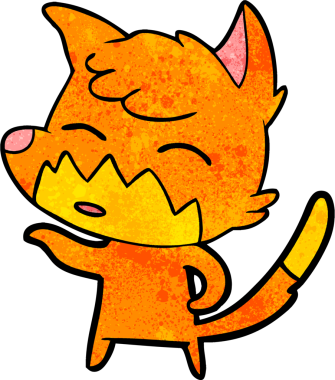 bir insan tarafından çizilmiş tilki çizgi filmi