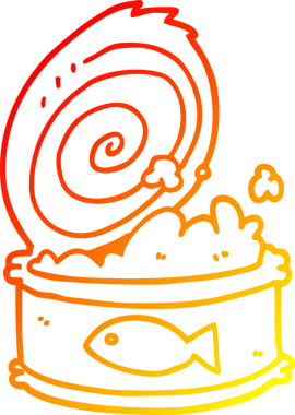 Bir insan tarafından çizilmiş konserve yiyeceğin sıcak çizgi çizimi