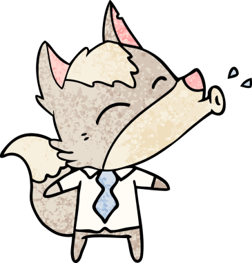 Bir insan tarafından çizilmiş uluyan kurt patron çizgi filmi.