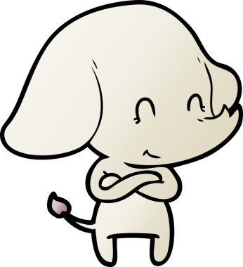 Bir insan tarafından çizilmiş şirin bir fil.