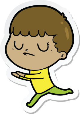 Bir insan tarafından çizilmiş huysuz bir çocuğun çıkartması.