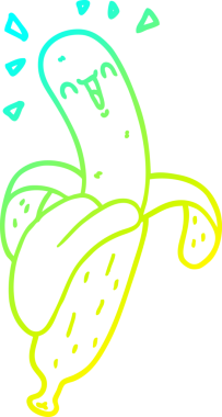 Bir insan tarafından çizilmiş bir muzun soğuk gradyan çizimi