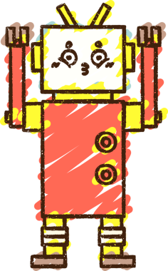 Bir insan tarafından çizilen Çılgın Robot Tebeşiri