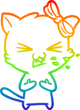 gökkuşağı gradyanı çizimi bir insan tarafından çizilmiş çizgi film kedisi