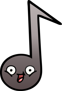 Bir insan tarafından çizilmiş bir notanın gölgelenmiş karikatürü