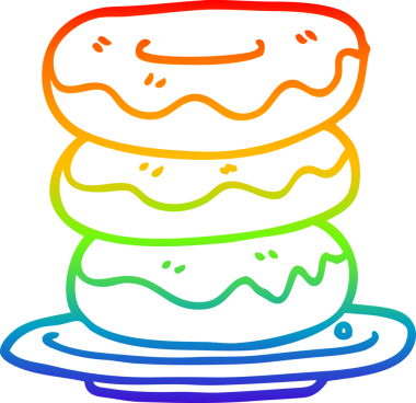 Bir insan tarafından çizilmiş bir tabak çöreğin gradyan çizimi.