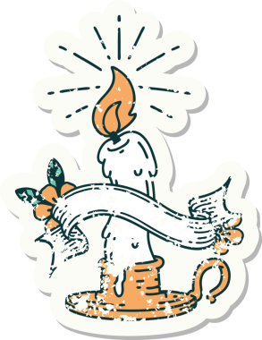 Bir insan tarafından çizilmiş eski bir dövme stili ürkünç erime mumu.