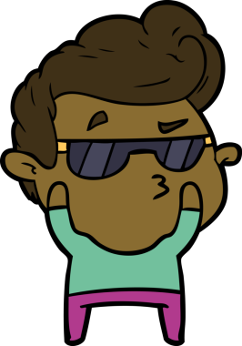 Bir insan tarafından çizilmiş havalı bir çizgi film.