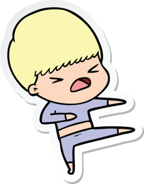 Bir insan tarafından çizilmiş bir karikatür çıkartması.