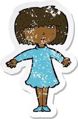 Bir insan tarafından çizilmiş bir karikatürün gerilimli çıkartması.