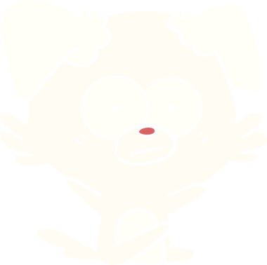 Bir insan tarafından çizilmiş gergin köpek rengi çizgi filmi.