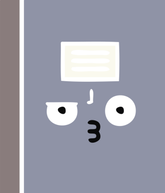 Bir insan tarafından çizilmiş düz renkli bir defter çizimi