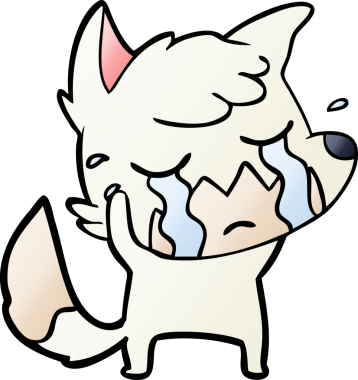 Bir insan tarafından çizilmiş ağlayan tilki çizgi filmi.