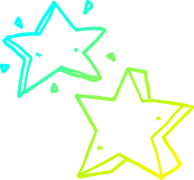 Bir insan tarafından çizilmiş bir çizgi film yıldızının soğuk gradyan çizimi