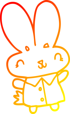 Bir insan tarafından çizilmiş küçük bir tavşanın sıcak çizgi çizimi.