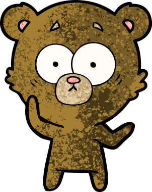 Bir insan tarafından çizilmiş sürpriz ayı karikatürü