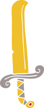 karikatür bir insan tarafından çizilmiş antik kılıç