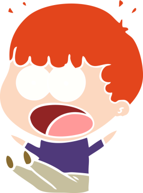 Düz renkli çizgi film bir insan tarafından çizilmiş.