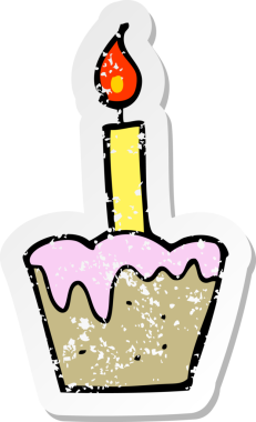 Bir insan tarafından çizilmiş bir karikatür kekinin gerilimli yapıştırması.