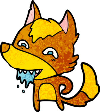 Bir insan tarafından çizilmiş tilki çizgi film karakteri