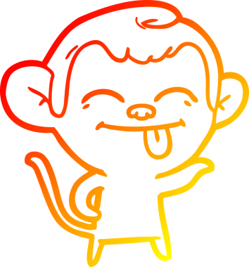 Bir insan tarafından çizilmiş komik çizgi maymun çizimi.