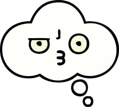 Bir insan tarafından çizilmiş bir düşünce baloncuğunun çizgi roman tarzı