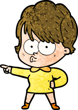 Bir insan tarafından çizilmiş karikatür kadın.