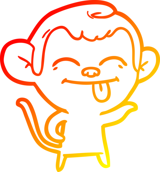 Bir insan tarafından çizilmiş komik çizgi maymun çizimi.