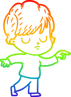 gökkuşağı gradyan çizimi bir insan tarafından çizilmiş bir karikatür kadın