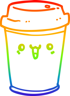 gökkuşağı gradyan çizgi çizimi bir insan tarafından çizilmiş kahveyi dışarı çıkar