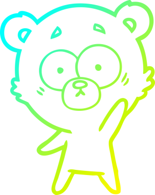 Şaşırmış bir kutup ayısının insan tarafından çizilmiş soğuk gradyan çizgisi.