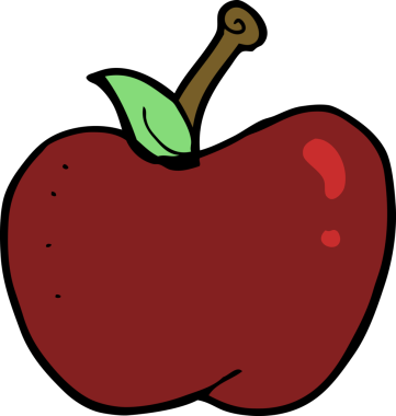 bir insan tarafından çizilmiş elma karikatürü