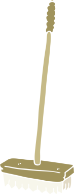 Bir insan tarafından çizilen fırçanın düz renk çizimi