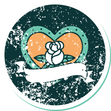 Bir insan tarafından çizilmiş kalp gülü ve bayrağının sembolik dövmeli resmi.