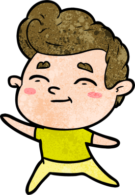 Bir insan tarafından çizilmiş mutlu çizgi film adamı.