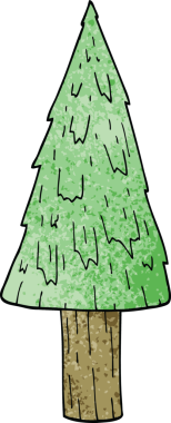 Bir insan tarafından çizilmiş bir karalama Noel ağacı.