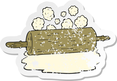 Bir insan tarafından çizilmiş merdanenin gerilmiş çıkartması.